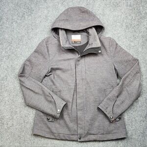 Icebreaker Jacket Mens Medium Gray 380 Pure Plus Merino Wool Hooded Coat